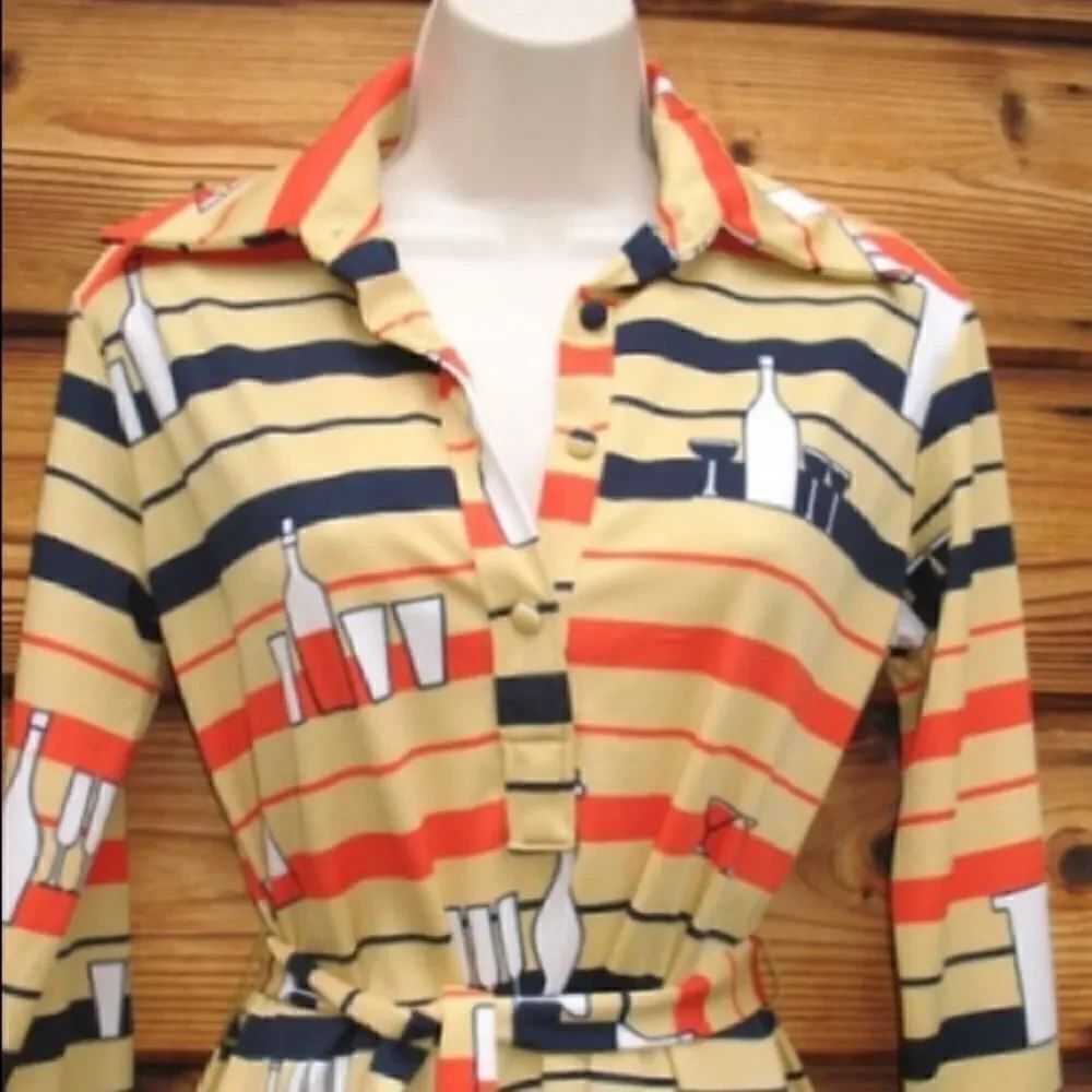 Vintage 60's Lanvin Cocktail Shirt Dress
